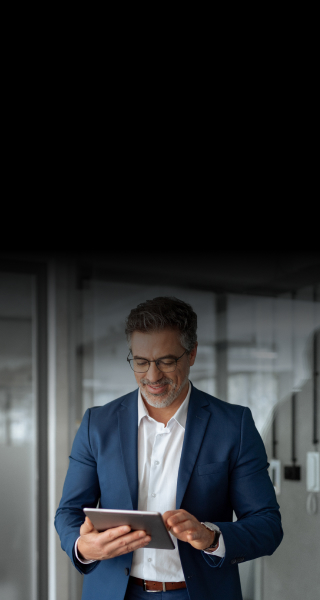 Builder accessing Zonda Enterprise data platform on a tablet